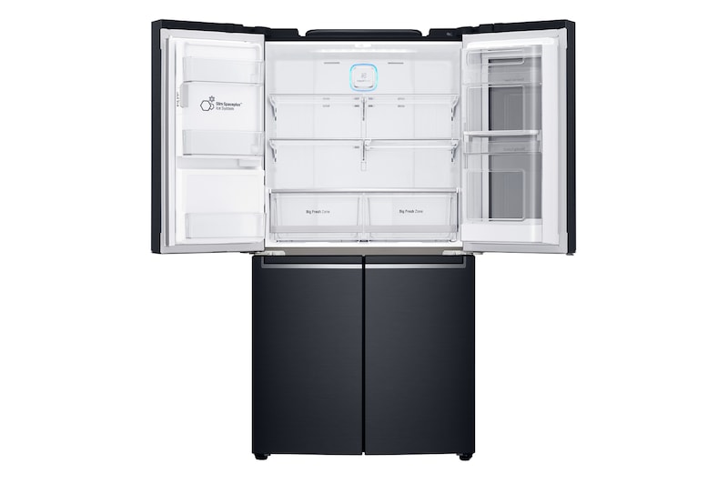 LG 910L French Door Fridge, with InstaView Door-in-Door®, in Matte Black Stainless Steel, GF-V910MBSL